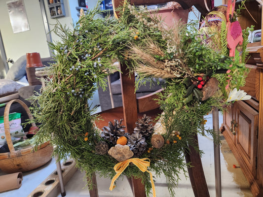 Fall straw wreath